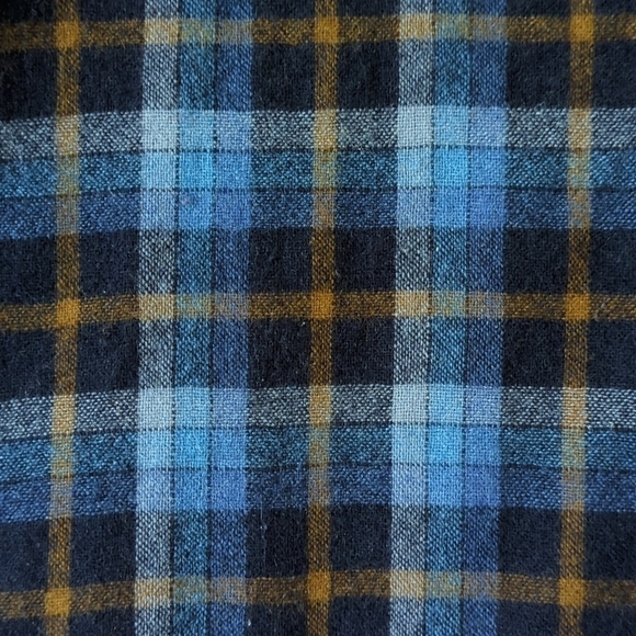 Kingsfield 90's Vintage Plaid Wool Blend Long Sleeve Button Down Shirt Blue L - Picture 5 of 12